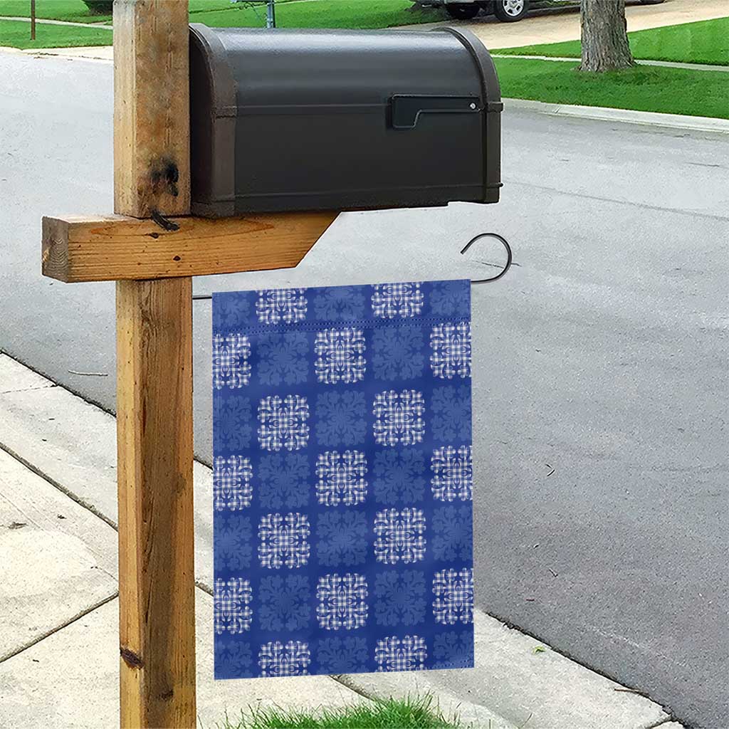 Royal Blue Palaka Quilt Hawaii Garden Flag Traditional Hawaii-plaid Pattern - Polynesian Pride