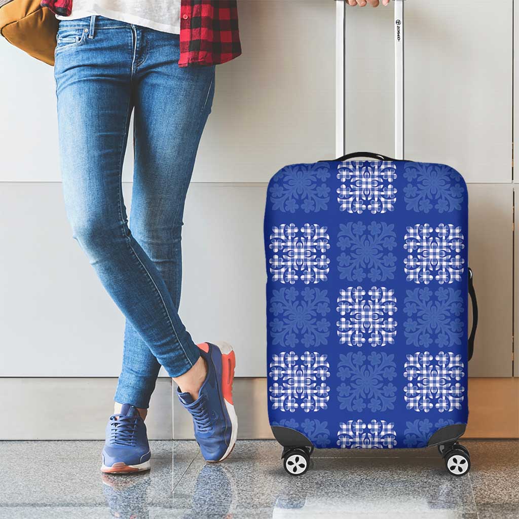 Royal Blue Palaka Quilt Hawaii Luggage Cover Traditional Hawaii-plaid Pattern - Polynesian Pride