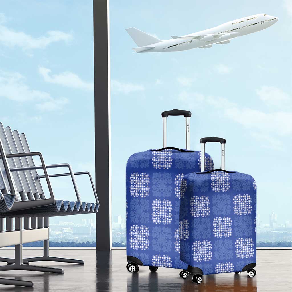 Royal Blue Palaka Quilt Hawaii Luggage Cover Traditional Hawaii-plaid Pattern - Polynesian Pride