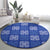 Royal Blue Palaka Quilt Hawaii Round Carpet Traditional Hawaii-plaid Pattern - Polynesian Pride