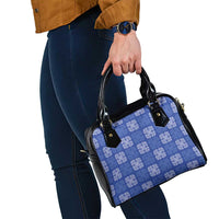Royal Blue Palaka Quilt Hawaii Shoulder Handbag Traditional Hawaii-plaid Pattern - Polynesian Pride