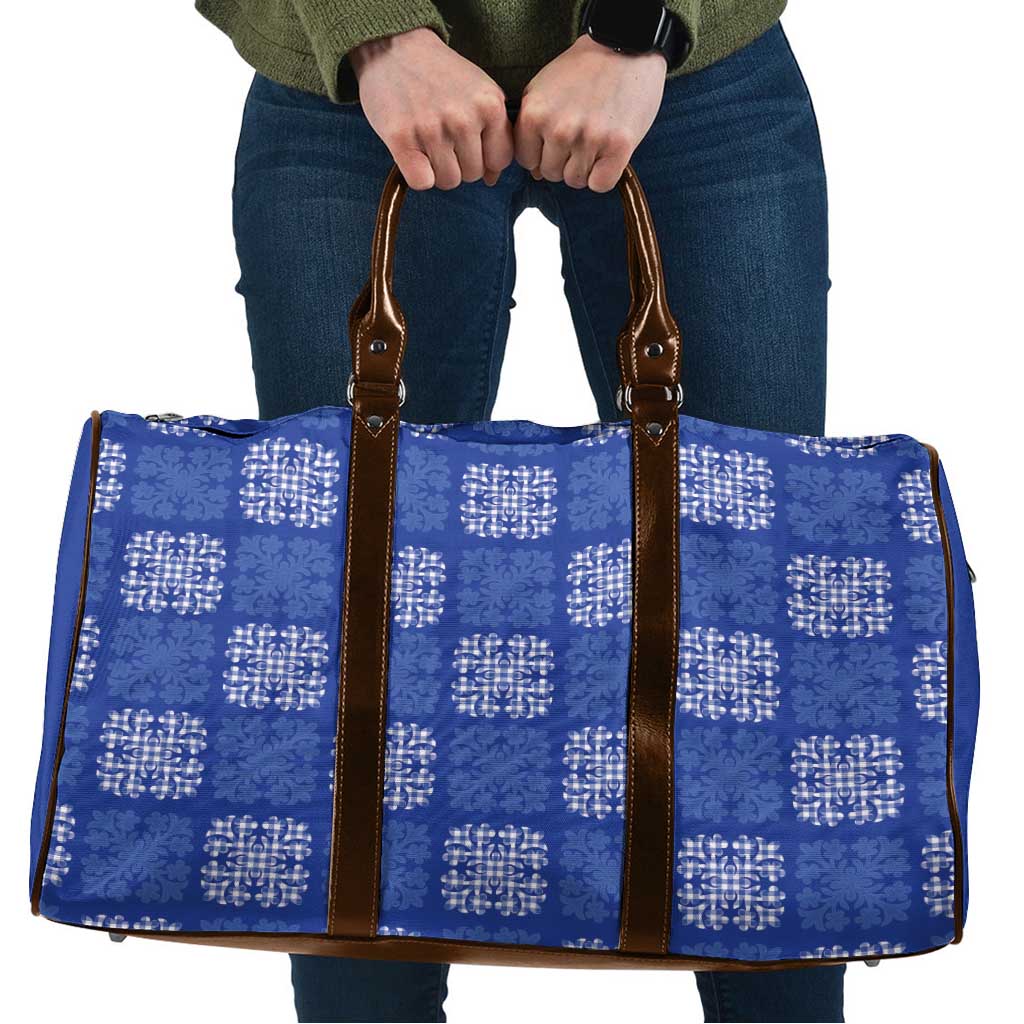 Royal Blue Palaka Quilt Hawaii Travel Bag Traditional Hawaii-plaid Pattern - Polynesian Pride