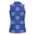 Royal Blue Palaka Quilt Hawaii Women Sleeveless Polo Shirt Traditional Hawaii-plaid Pattern - Polynesian Pride