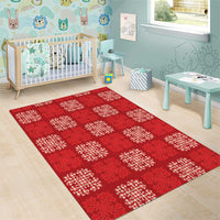 Red Palaka Quilt Hawaii Area Rug Traditional Hawaii-plaid Pattern - Polynesian Pride