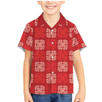 Red Palaka Quilt Hawaii Family Matching Mermaid Dress and Hawaiian Shirt Traditional Hawaii-plaid Pattern - Polynesian Pride
