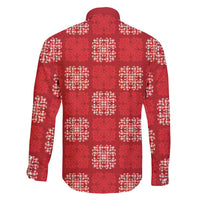 Red Palaka Quilt Hawaii Family Matching Off Shoulder Maxi Dress and Hawaiian Shirt Traditional Hawaii-plaid Pattern - Polynesian Pride
