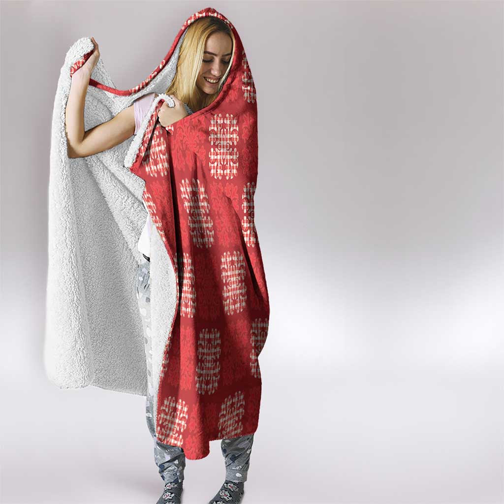 Red Palaka Quilt Hawaii Hooded Blanket Traditional Hawaii-plaid Pattern - Polynesian Pride