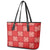 Red Palaka Quilt Hawaii Leather Tote Bag Traditional Hawaii-plaid Pattern - Polynesian Pride
