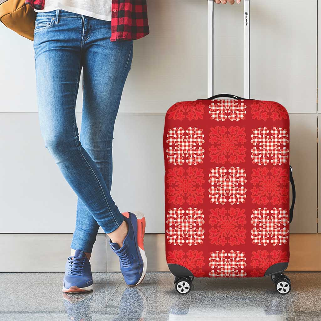 Red Palaka Quilt Hawaii Luggage Cover Traditional Hawaii-plaid Pattern - Polynesian Pride