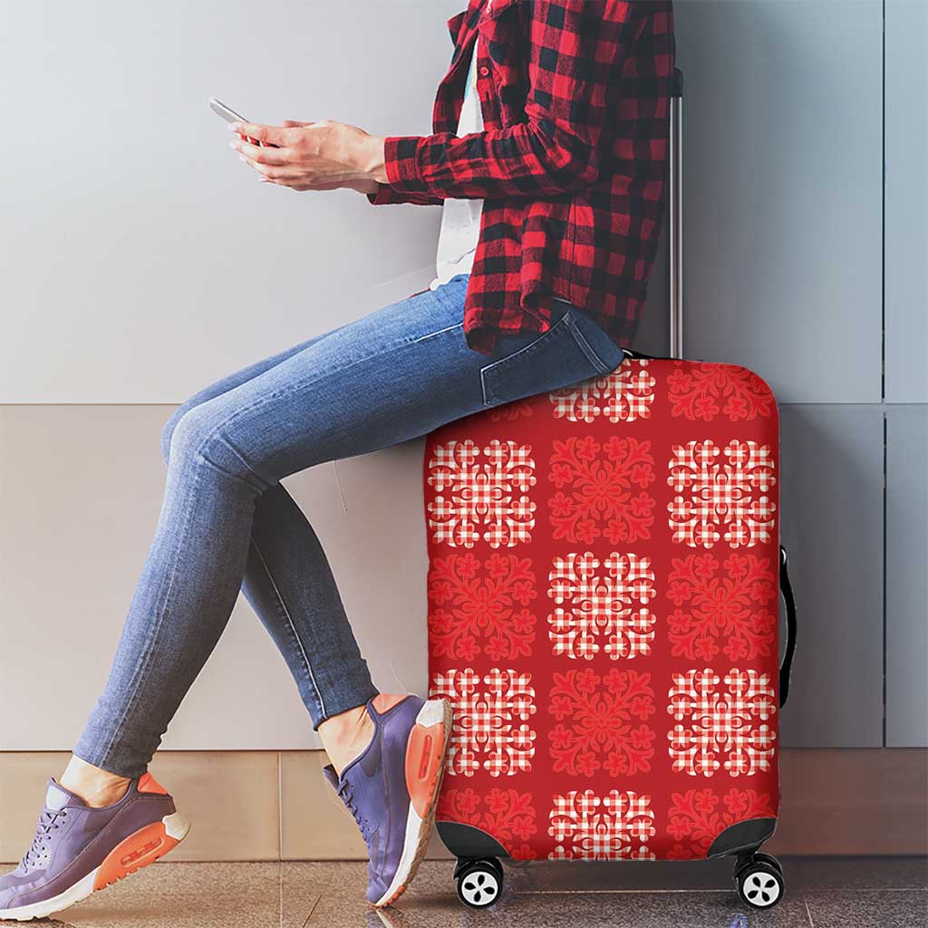 Red Palaka Quilt Hawaii Luggage Cover Traditional Hawaii-plaid Pattern - Polynesian Pride