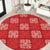 Red Palaka Quilt Hawaii Round Carpet Traditional Hawaii-plaid Pattern - Polynesian Pride