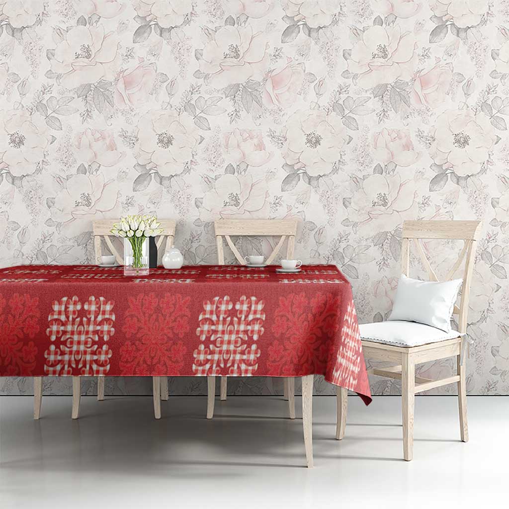 Red Palaka Quilt Hawaii Tablecloth Traditional Hawaii-plaid Pattern - Polynesian Pride