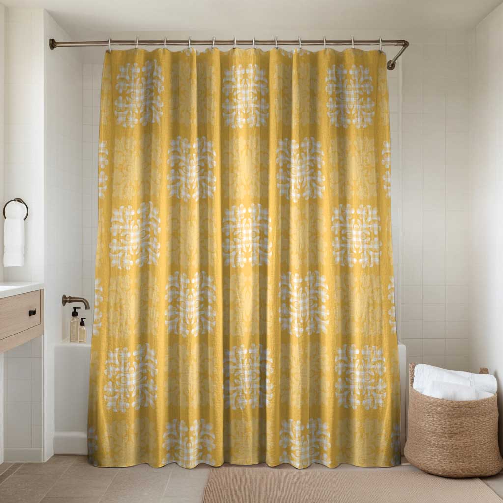 Yellow Palaka Quilt Hawaii Bathroom Set Traditional Hawaii-plaid Pattern - Polynesian Pride