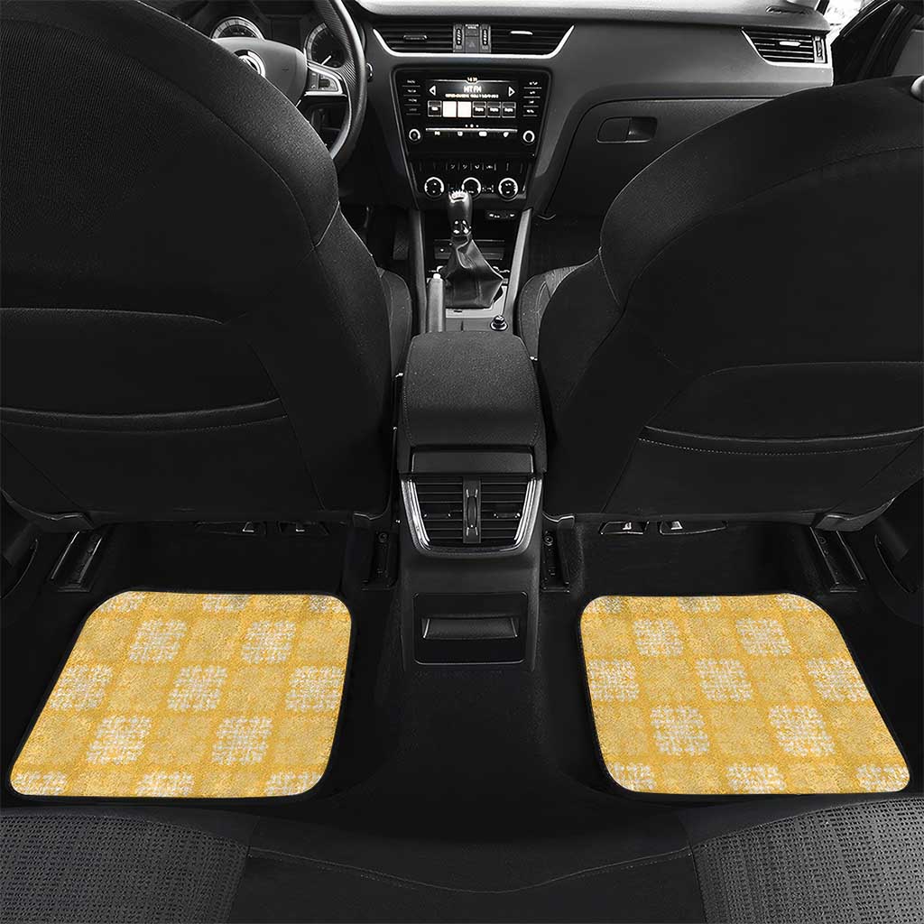 Yellow Palaka Quilt Hawaii Car Mats Traditional Hawaii-plaid Pattern - Polynesian Pride