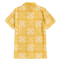 Yellow Palaka Quilt Hawaii Family Matching Summer Maxi Dress and Hawaiian Shirt Traditional Hawaii-plaid Pattern - Polynesian Pride