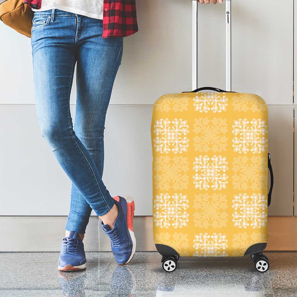 Yellow Palaka Quilt Hawaii Luggage Cover Traditional Hawaii-plaid Pattern - Polynesian Pride