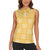 Yellow Palaka Quilt Hawaii Women Sleeveless Polo Shirt Traditional Hawaii-plaid Pattern - Polynesian Pride