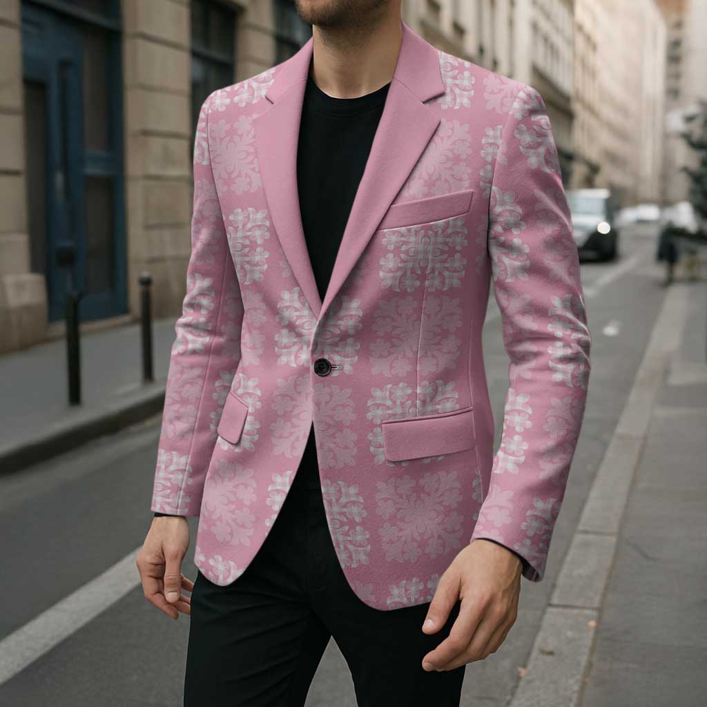 Pink Palaka Quilt Hawaii Blazer Traditional Hawaii-plaid Pattern - Polynesian Pride
