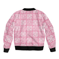 Pink Palaka Quilt Hawaii Bomber Jacket Traditional Hawaii-plaid Pattern - Polynesian Pride