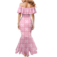 Pink Palaka Quilt Hawaii Family Matching Mermaid Dress and Hawaiian Shirt Traditional Hawaii-plaid Pattern LT14 - Polynesian Pride