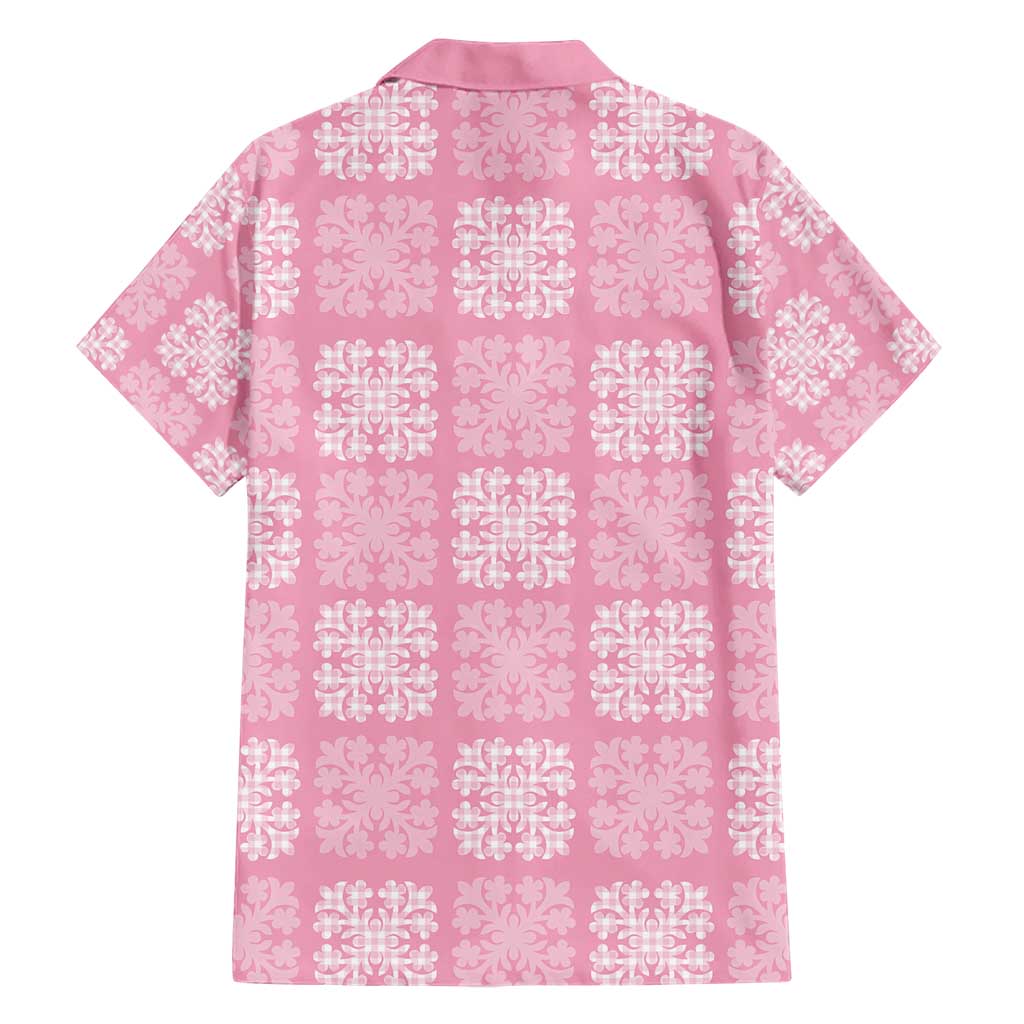Pink Palaka Quilt Hawaii Family Matching Short Sleeve Bodycon Dress and Hawaiian Shirt Traditional Hawaii-plaid Pattern LT14 - Polynesian Pride