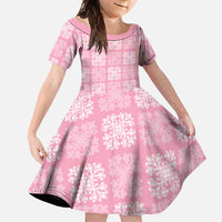 Pink Palaka Quilt Hawaii Family Matching Summer Maxi Dress and Hawaiian Shirt Traditional Hawaii-plaid Pattern - Polynesian Pride