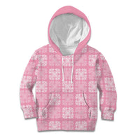 Pink Palaka Quilt Hawaii Kid Hoodie Traditional Hawaii-plaid Pattern LT14 Hoodie Pink - Polynesian Pride