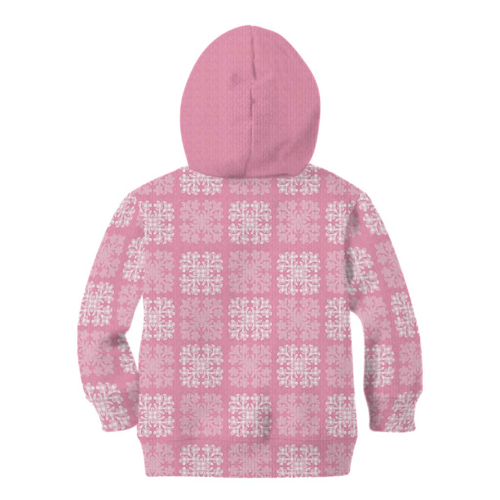 Pink Palaka Quilt Hawaii Kid Hoodie Traditional Hawaii-plaid Pattern LT14 - Polynesian Pride