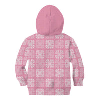 Pink Palaka Quilt Hawaii Kid Hoodie Traditional Hawaii-plaid Pattern LT14 - Polynesian Pride