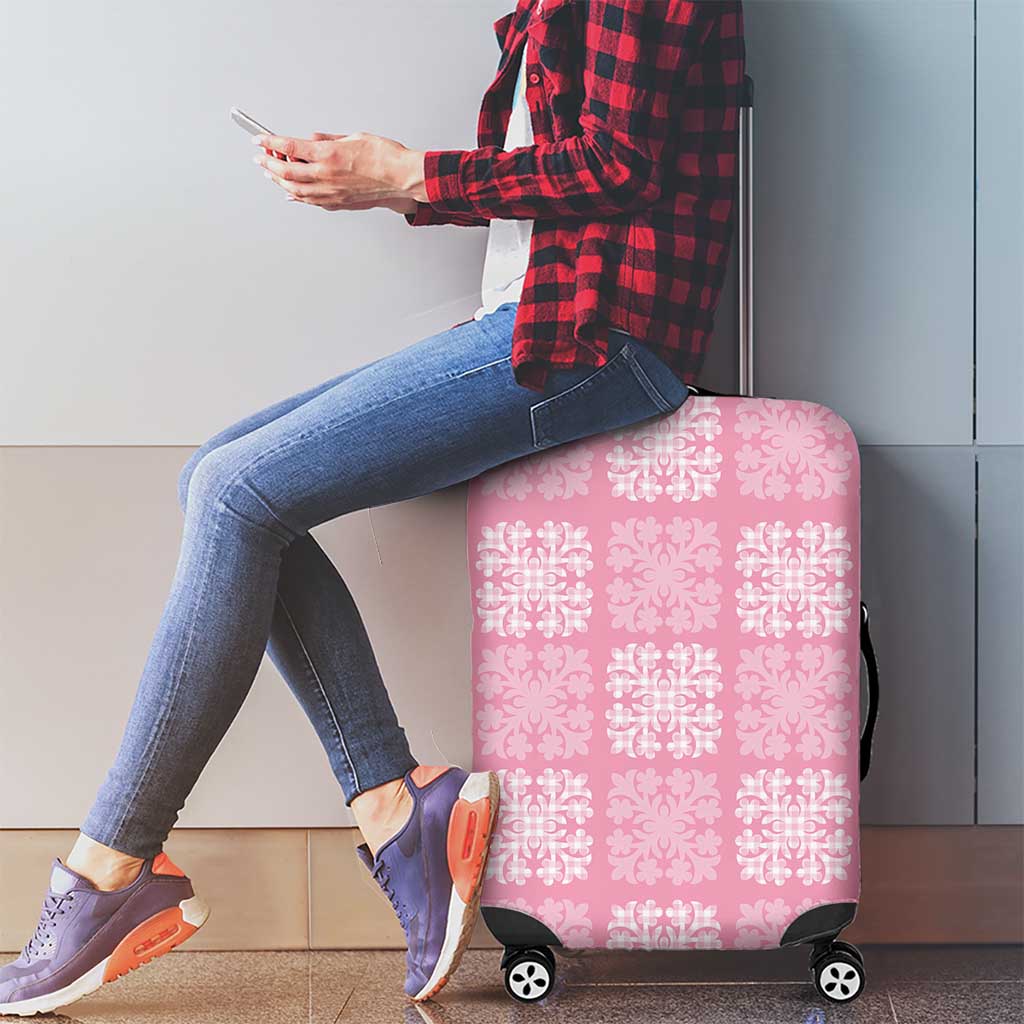 Pink Palaka Quilt Hawaii Luggage Cover Traditional Hawaii-plaid Pattern LT14 - Polynesian Pride