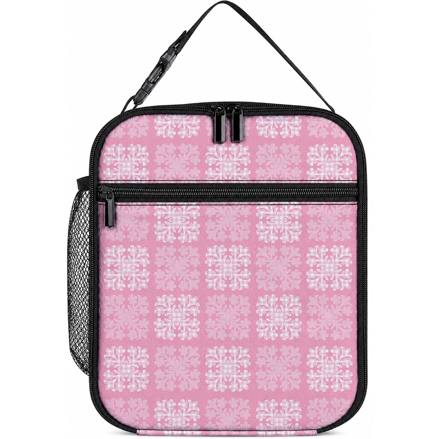 Pink Palaka Quilt Hawaii Lunch Bag Traditional Hawaii-plaid Pattern LT14 10.2 × 8.3 × 4.3 inch Pink - Polynesian Pride