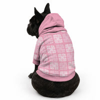 Pink Palaka Quilt Hawaii Pet Hoodie Traditional Hawaii-plaid Pattern LT14 - Polynesian Pride