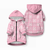Pink Palaka Quilt Hawaii Pet Hoodie Traditional Hawaii-plaid Pattern LT14 Zip-up Pink - Polynesian Pride