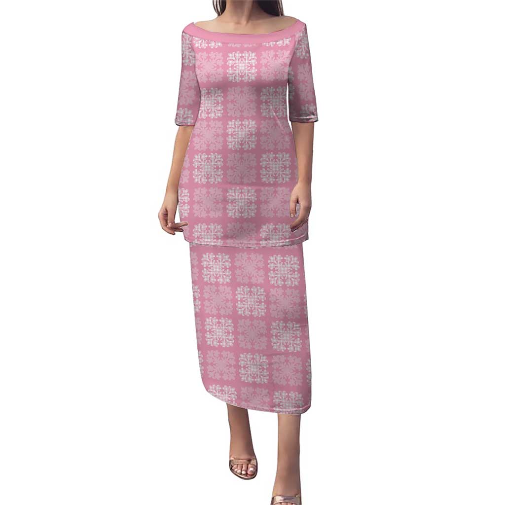 Pink Palaka Quilt Hawaii Puletasi Traditional Hawaii-plaid Pattern - Polynesian Pride