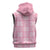 Pink Palaka Quilt Hawaii Sleeveless Zip Hoodie Traditional Hawaii-plaid Pattern - Polynesian Pride