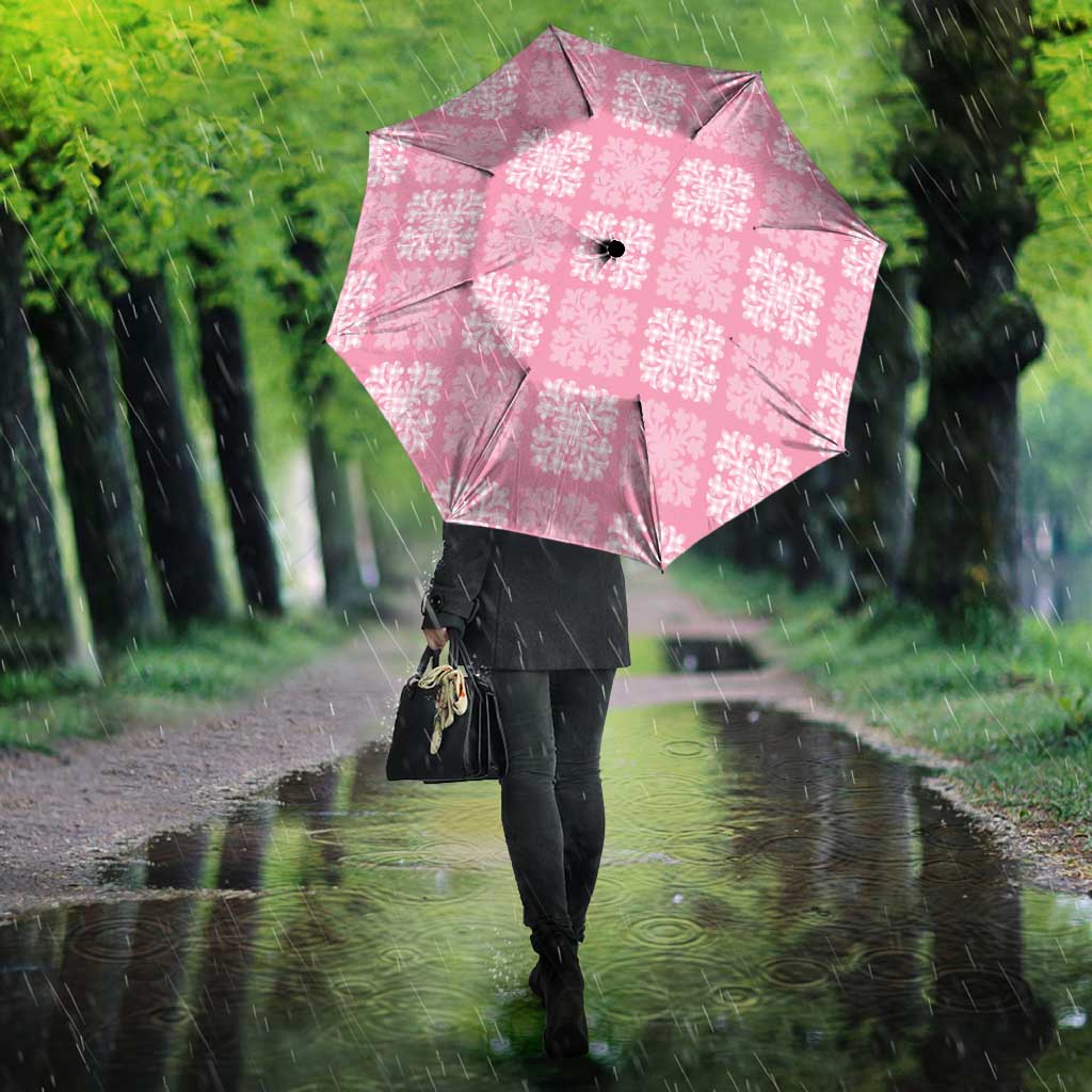 Pink Palaka Quilt Hawaii Umbrella Traditional Hawaii-plaid Pattern - Polynesian Pride