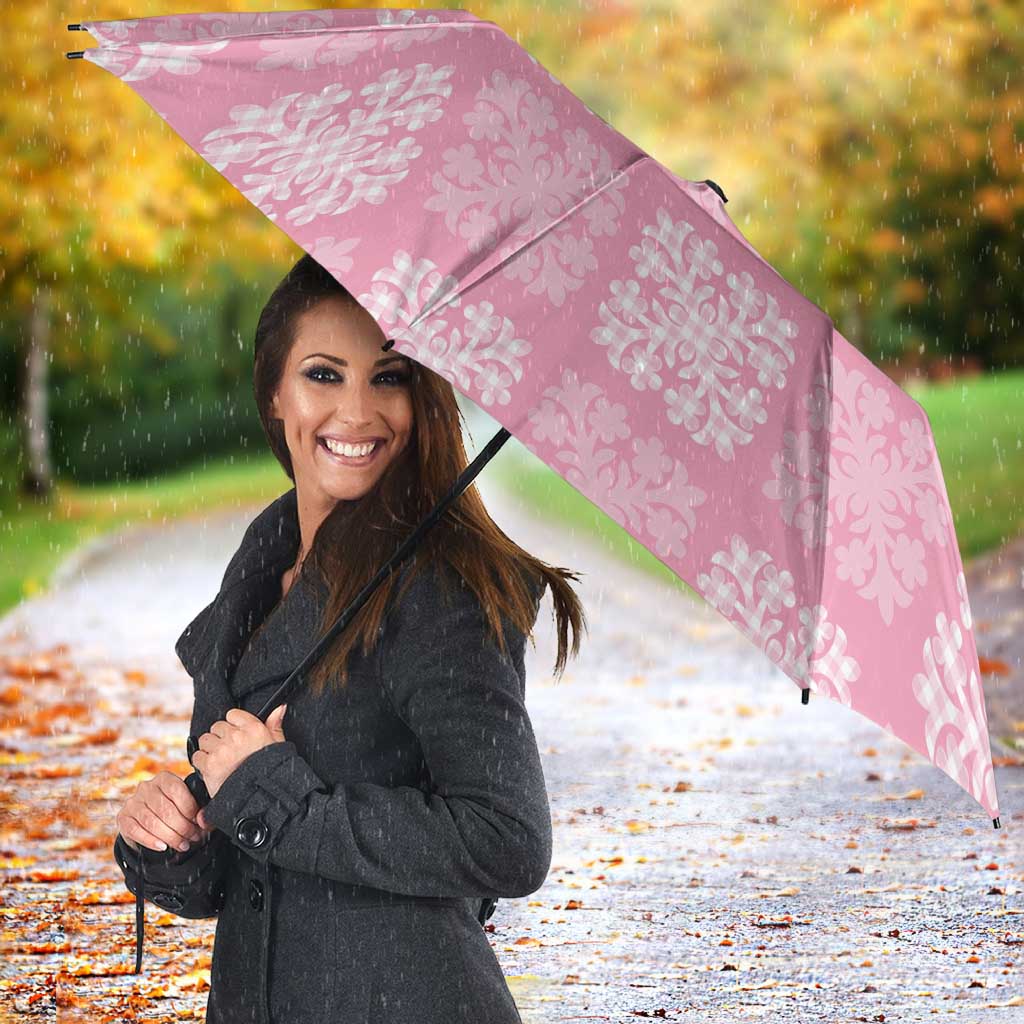 Pink Palaka Quilt Hawaii Umbrella Traditional Hawaii-plaid Pattern - Polynesian Pride