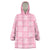 Pink Palaka Quilt Hawaii Wearable Blanket Hoodie Traditional Hawaii-plaid Pattern - Polynesian Pride