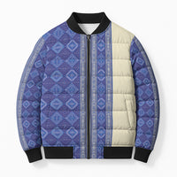 Mabuhay Philippines Festival Bomber Puffer Jacket Yakan Modern Filipiniana Inspired LT14 Unisex Blue - Polynesian Pride