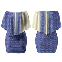 Mabuhay Philippines Festival Couples Matching Off Shoulder Short Dress and Long Sleeve Button Shirt Yakan Modern Filipiniana Inspired LT14 - Polynesian Pride