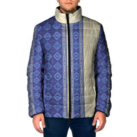 Mabuhay Philippines Festival Padded Jacket Yakan Modern Filipiniana Inspired LT14 Men Blue - Polynesian Pride