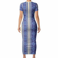 Mabuhay Philippines Festival Short Sleeve Bodycon Dress Yakan Modern Filipiniana Inspired LT14 - Polynesian Pride
