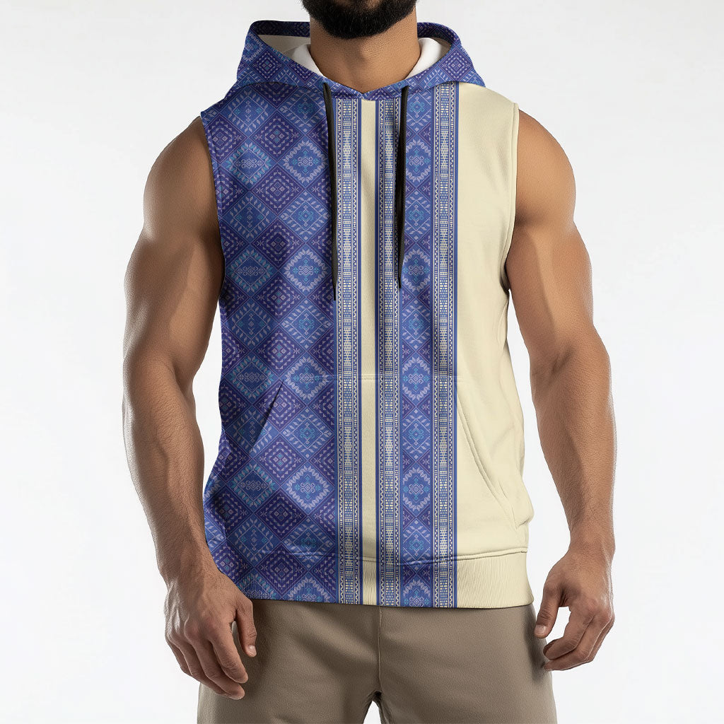 Mabuhay Philippines Festival Sleeveless Hoodie Yakan Modern Filipiniana Inspired LT14 - Polynesian Pride