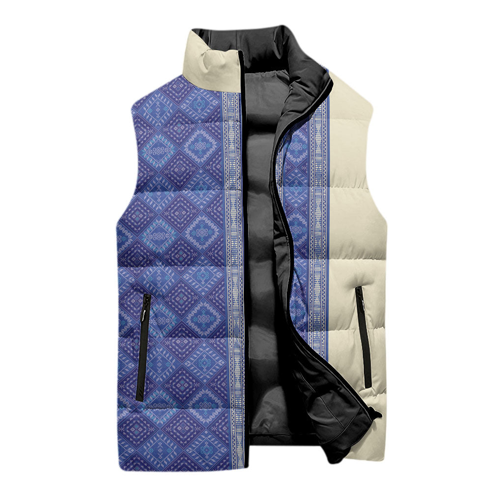Mabuhay Philippines Festival Sleeveless Puffer Jacket Yakan Modern Filipiniana Inspired LT14 - Polynesian Pride