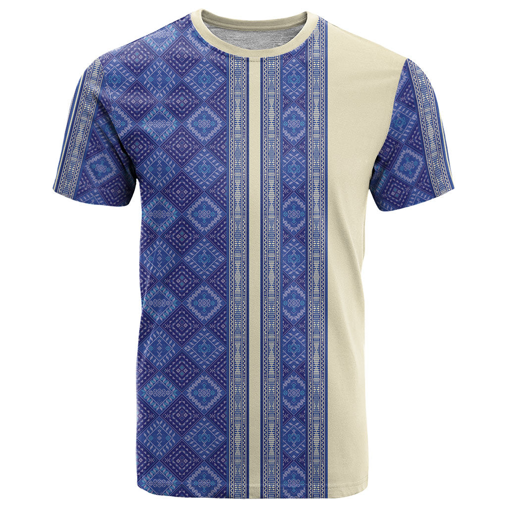 Mabuhay Philippines Festival T Shirt Yakan Modern Filipiniana Inspired LT14 Blue - Polynesian Pride