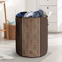 Mabuhay Philippines Festival Laundry Basket Tnalak Modern Filipiniana Inspired LT14 Brown - Polynesian Pride