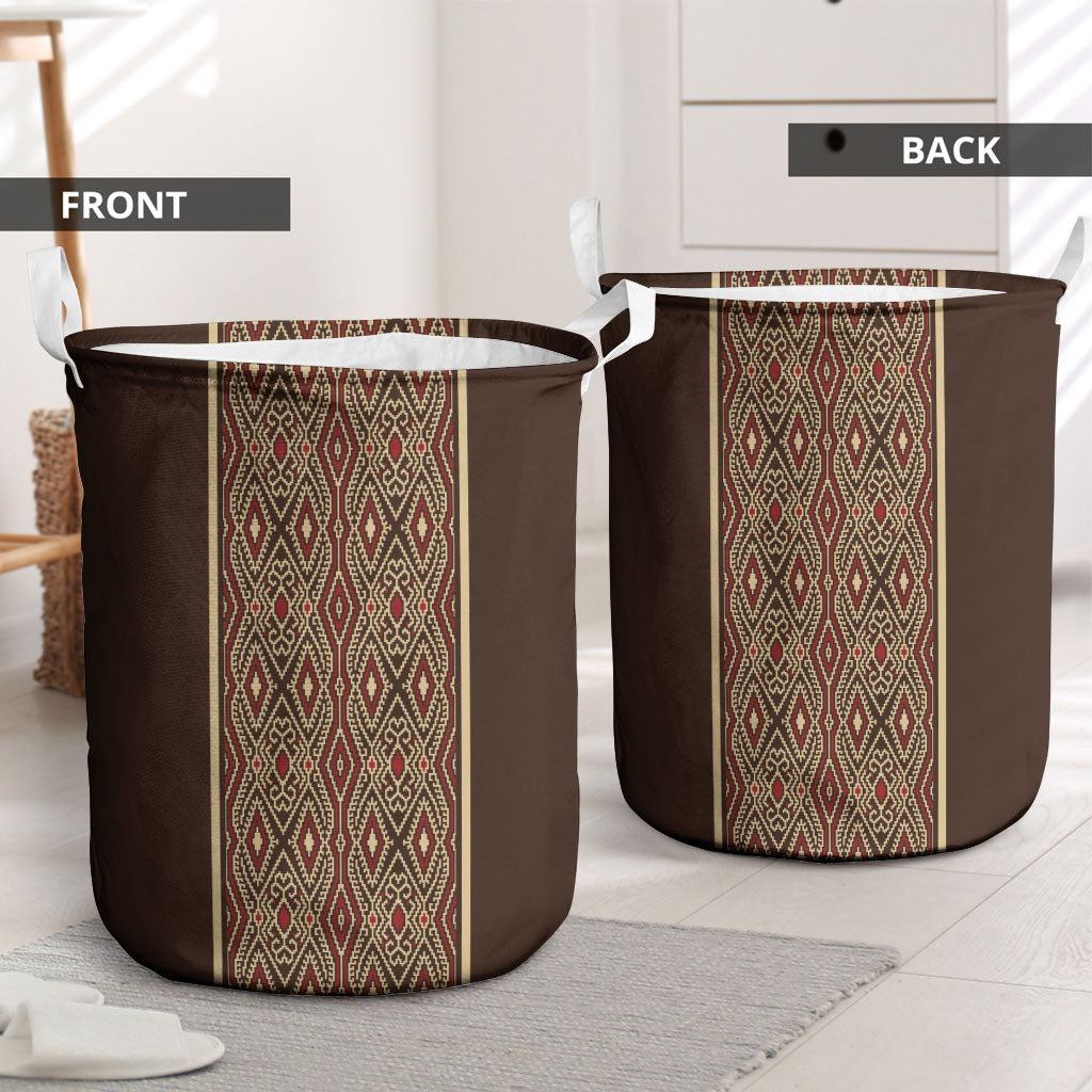 Mabuhay Philippines Festival Laundry Basket Tnalak Modern Filipiniana Inspired LT14 - Polynesian Pride