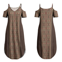 Mabuhay Philippines Festival Couples Matching Summer Maxi Dress and Long Sleeve Button Shirt Tnalak Modern Filipiniana Inspired LT14 - Polynesian Pride