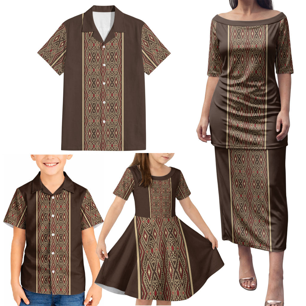 Mabuhay Philippines Festival Family Matching Puletasi and Hawaiian Shirt Tnalak Modern Filipiniana Inspired LT14 - Polynesian Pride