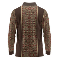 Mabuhay Philippines Festival Long Sleeve Polo Shirt Tnalak Modern Filipiniana Inspired LT14 - Polynesian Pride